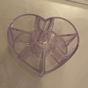 Clear heart acrylic lipstick/makeup holder